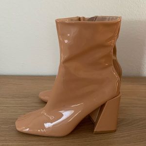 Nude Patent Leather Boots 8